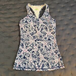 Lilly Pulitzer Navy and White starfish work out top